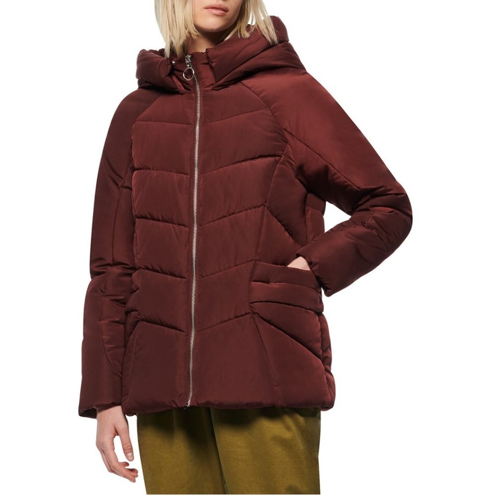 NEW Marc New York by Andrew Marc Yorkshire Hooded Puffer Coat Burgundy M NWT